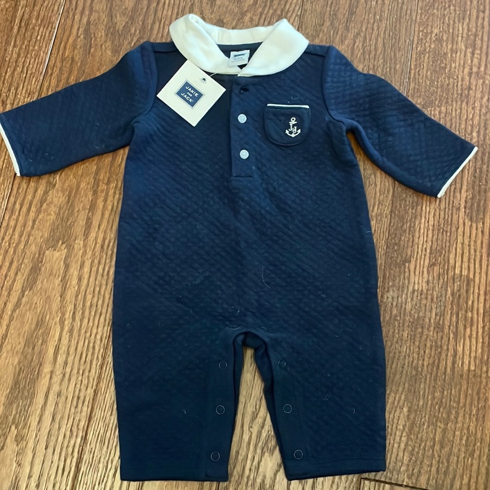 Janie and Jack 0-3 month nautical jumper
